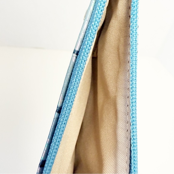 Brahmin Iridescent Croc-Embossed Blue Topaz Melbourne Wallet, Genuine Leather - Picture 8 of 13